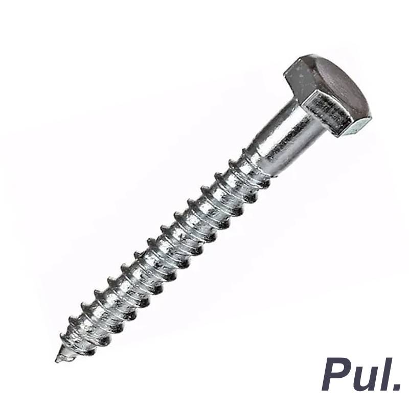 Tirafondo Hierro Zincado C/Hexagonal