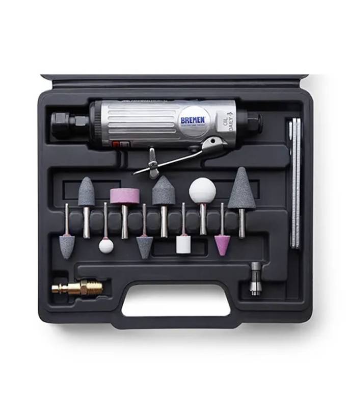 Amoladora Recta Neumatica Enc.1/4 C/Kit (16 Pzas) Bremen