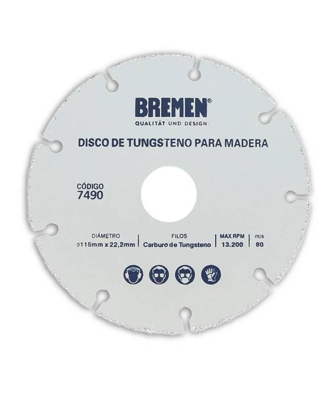 Disco Para Madera 115Mm (4.1/2) Tungsteno Bremen
