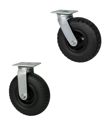 Ruedas 260 Mm X 80 Mm Neumáticas Con Soporte