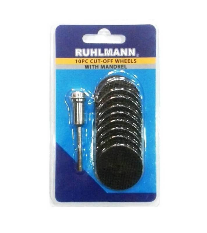 Juego De Acces. P/Mini Torno 10 Pzas. Disco Fibra  Ruhlmann 00803