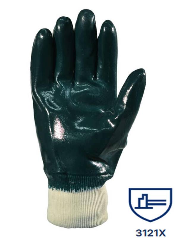 Guantes Nitrilo Azul Medio Baño Puño Tejido T-10 Dps