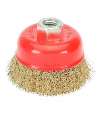 Cepillo Bronce Copa 110Mm Rizado Cod.64335 Buje M14 -- Fpl