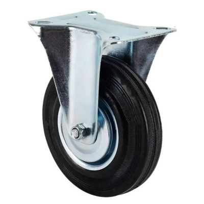 Rueda 75Mm Chapa Goma Base Fija -- Kushiro