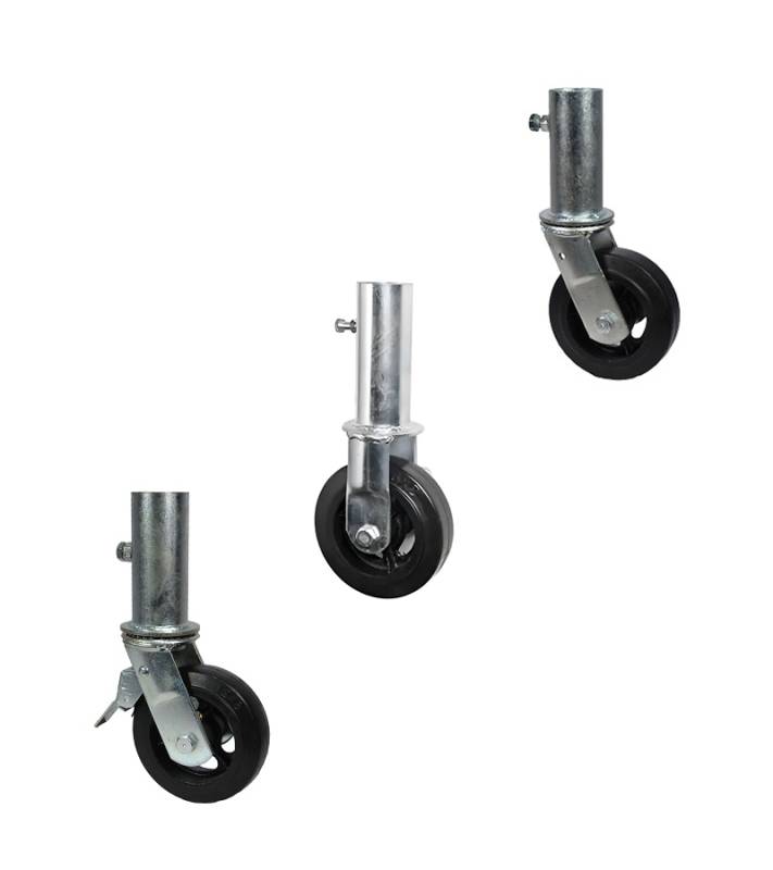 Ruedas De Hierro/Goma P/Andamio C/Soporte P/Carga 200Kg