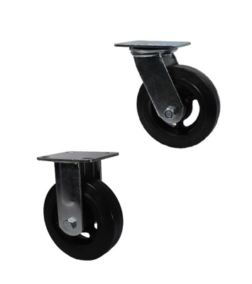 Ruedas De Hierro Y Goma C/Soporte