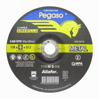 Disco De Desbaste Inox.linea Amarilla -- Pegaso