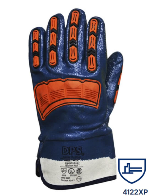 Guantes Nitrilo Azul Baño Completo P/Lona C/Tpr Anti-Impacto T-10 Dps