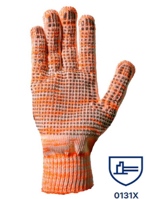 Guantes Hilo Moteado Algodón Jaspeado Nar/Bla. Premium Dps