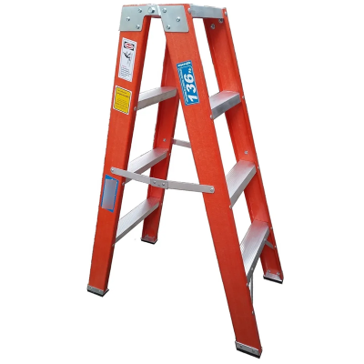 Escalera Tijera Doble Acceso Dielectrica 4 Escalones Argensafe