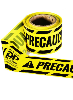 Cinta Señalización Amarilla Y Negra Precaución 55Mic X 100Mts