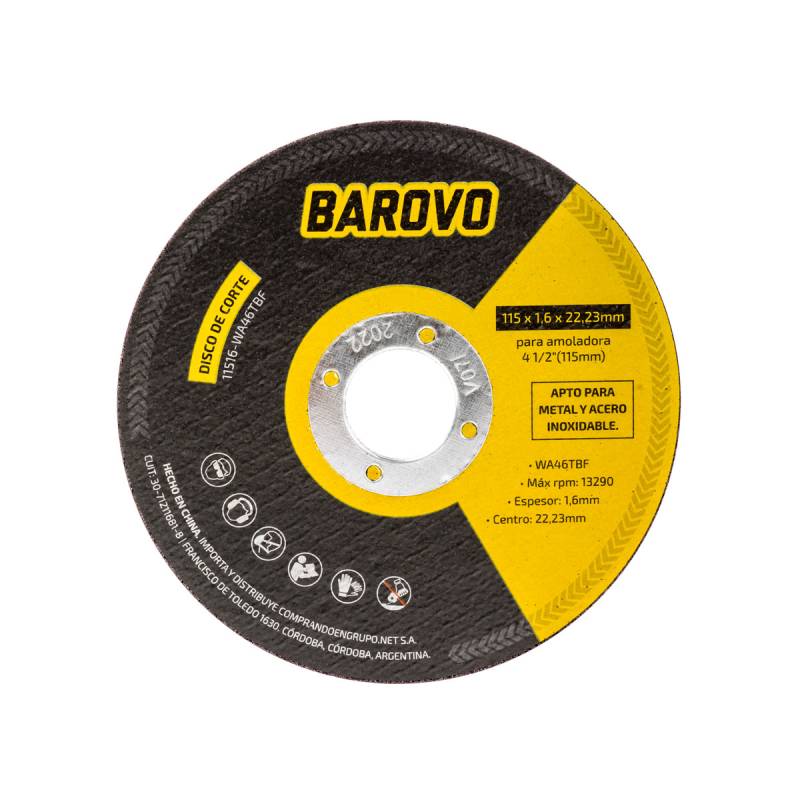 Disco De Corte 115X1.6 X22 Barovo